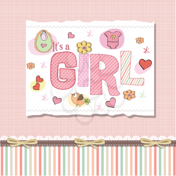 Royalty Free Clipart Image of a Baby Girl Background