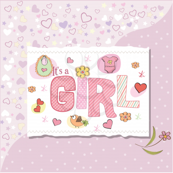 Royalty Free Clipart Image of a Baby Girl Background