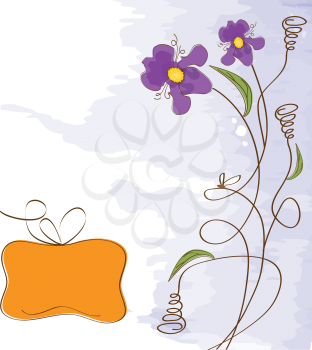 Royalty Free Clipart Image of a Romantic Floral Background