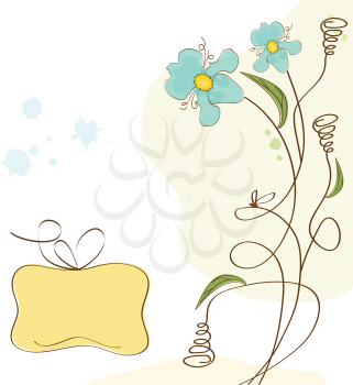 Royalty Free Clipart Image of a Romantic Floral Background