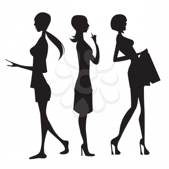 Royalty Free Clipart Image of Three Silhouettes