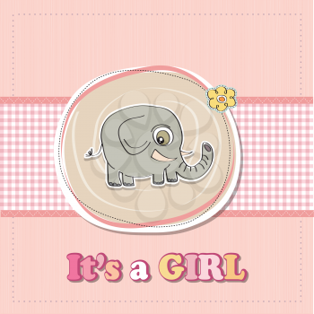 Royalty Free Clipart Image of a Baby Girl Birth Announcement