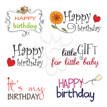 Royalty Free Clipart Image of Happy Birthday Messages