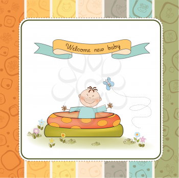 Royalty Free Clipart Image of a Welcome New Baby Card