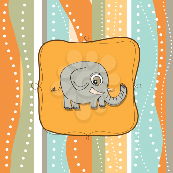 Royalty Free Clipart Image of a Background With an Elephant