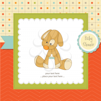 Royalty Free Clipart Image of a Baby Shower Invitation With a Dog