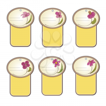 Royalty Free Clipart Image of Floral Labels