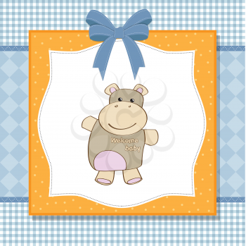 Royalty Free Clipart Image of a Baby Hippo on a Background