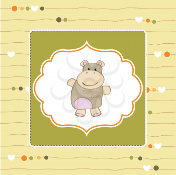 Royalty Free Clipart Image of a Hippo on a Background