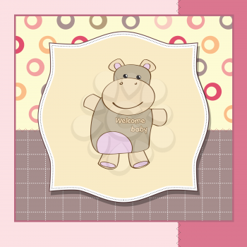 Royalty Free Clipart Image of a Hippo on a Background
