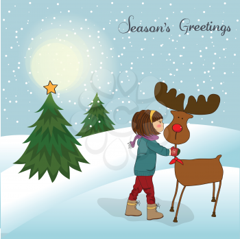 Royalty Free Clipart Image of a Christmas Card