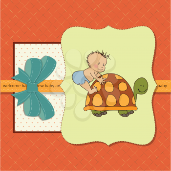 funny baby boy announcement card