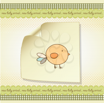 new baby announcement card with chicken