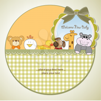 baby  shower card with stroller