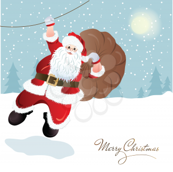 Santa Claus, greeting card design in vector format