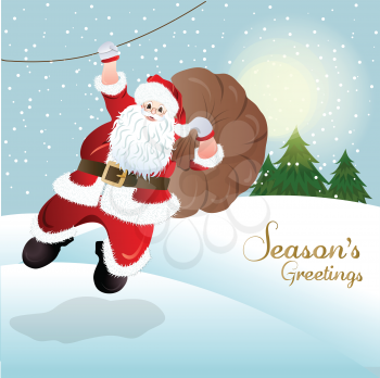 Santa Claus, greeting card design in vector format