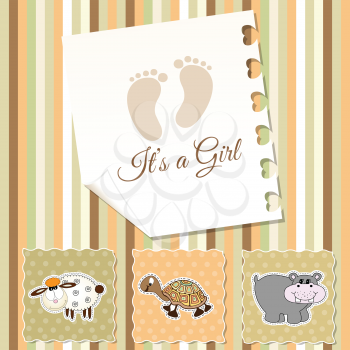 baby girl shower invitation in vector format