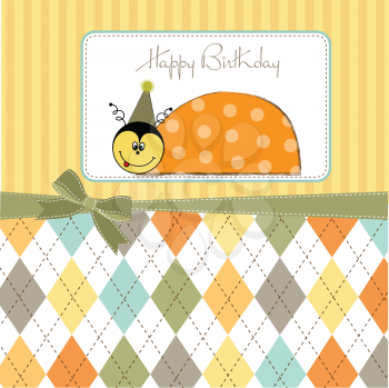 happy birthday card with ladybug