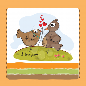 love birds, romantic illustration in vector format
