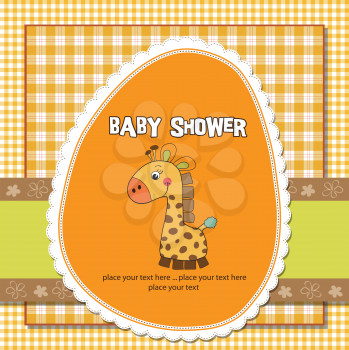 new baby announcement card with giraffe
