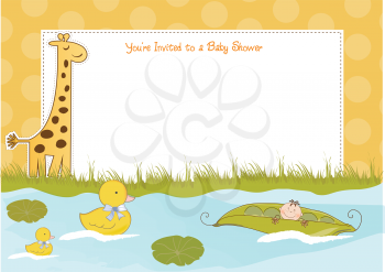 baby boy shower announcement card in vector format