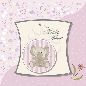 romantic baby girl announcement card