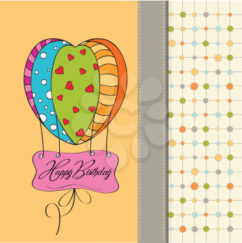happy birthday card with balloons.vector illustration