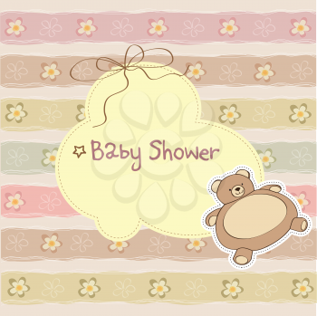 baby shower card with teddy bear
