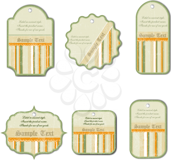 set of vintage labels isolated on white background, vector