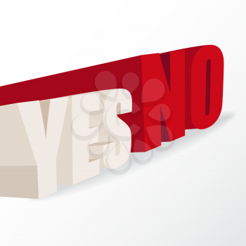 the words yes and no,  conceptual illustration for a decision, vector format