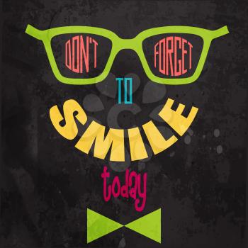 Don't forget to smile! Motivational background in vector format