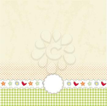 Template design for greeting card, vector illustration