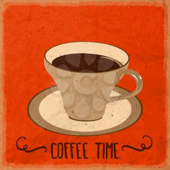 Retro background with coffee quote, vector format