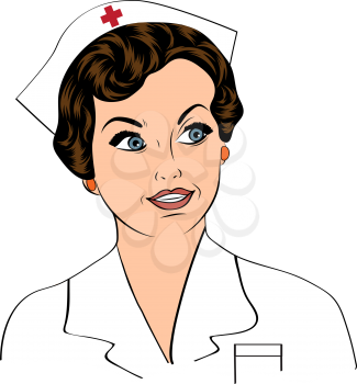 Beautiful friendly and confident nurse smiling , vector illustration