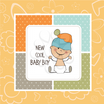 baby boy shower card, vector eps10