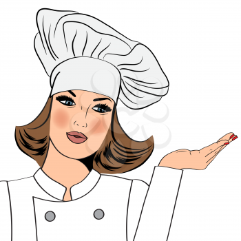 Sexy chef woman in uniform, vector format