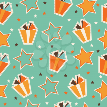 retro seamless pattern with gift boxes, vector format