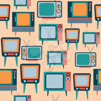 seamless pattern with retro tv, vector format