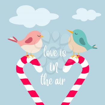 little birds in love, love is in the air