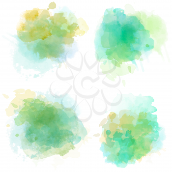 Watercolor stains set isolated on white background. Vector