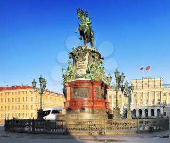 The monument to Nicholas I (1859) in St. Petersburg, Russia