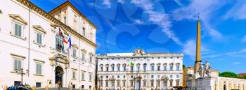 Rome, the Quirinal Palace, the official residence of the Presidents of the Italian Republic. Panorama