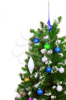 Christmas and New Year tree. Isolated over white