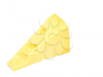 Piece of fresh cheese on white background. Isolated