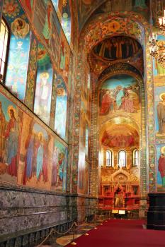 ST. PETERSBURG, RUSSIA FEDERATION - JUNE 29:Interior of Church Savior on Spilled Blood . Picture takes in Saint-Petersburg, inside Church Savior on Spilled Blood   on June 29, 2012.
