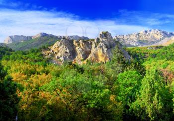  South part of Crimea peninsula, mountains  Ai-Petri  landscape. Ukraine.