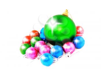 Christmas and New Year decoration-balls. Isolated on the white background.