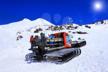 Beautiful view of mountaint Elbrus, - highest peak of Europe