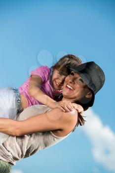 mother and daughter hugging