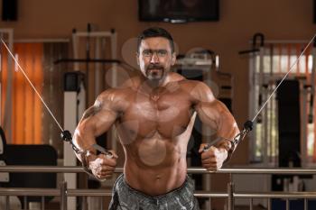 Indian Body Builder Working Out Chest